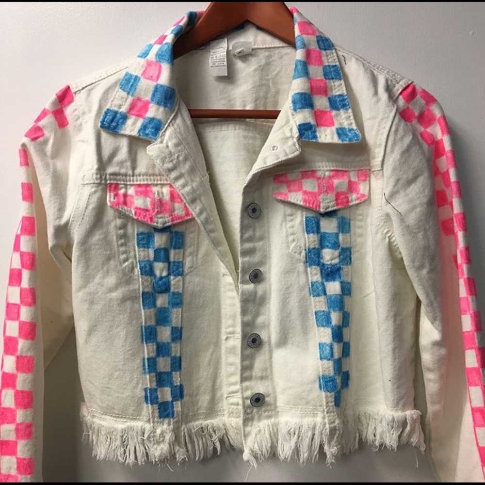 Checkered Denim Jacket